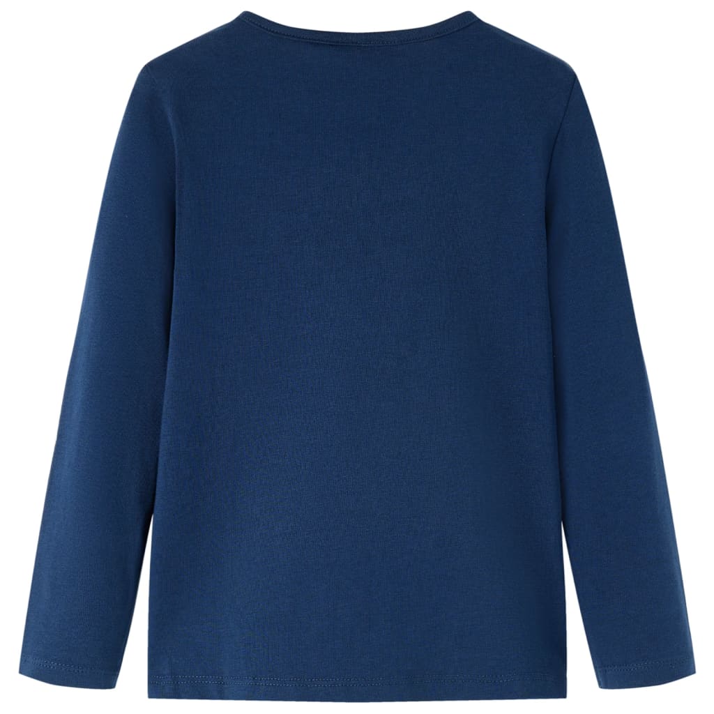 vidaXL Kindershirt met lange mouwen 92 marineblauw afbeelding