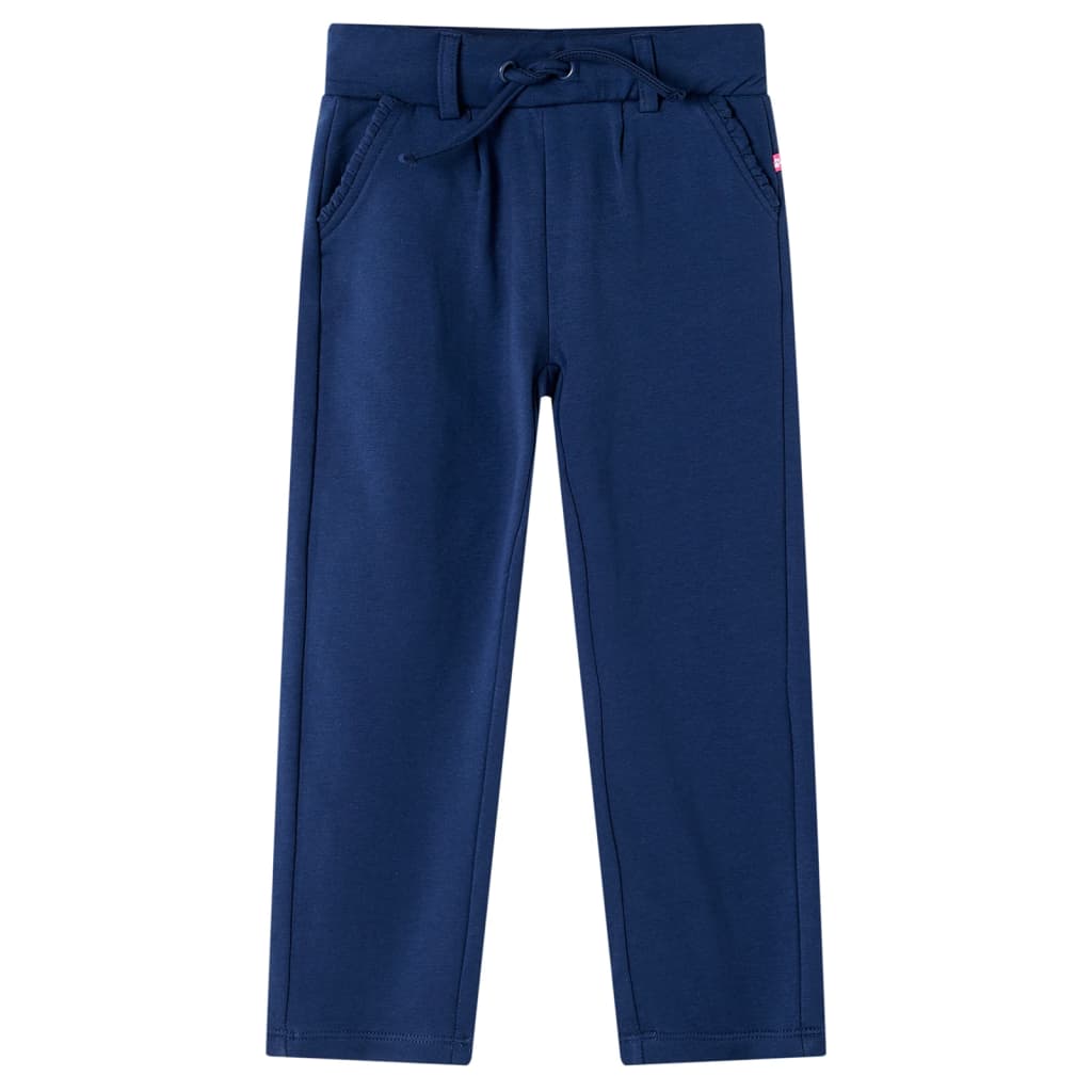 Pantaloni pentru copii cu șnur, bleumarin, 140