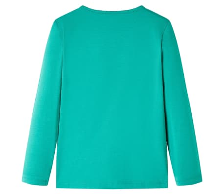 Camiseta infantil de manga larga verde brillante 140