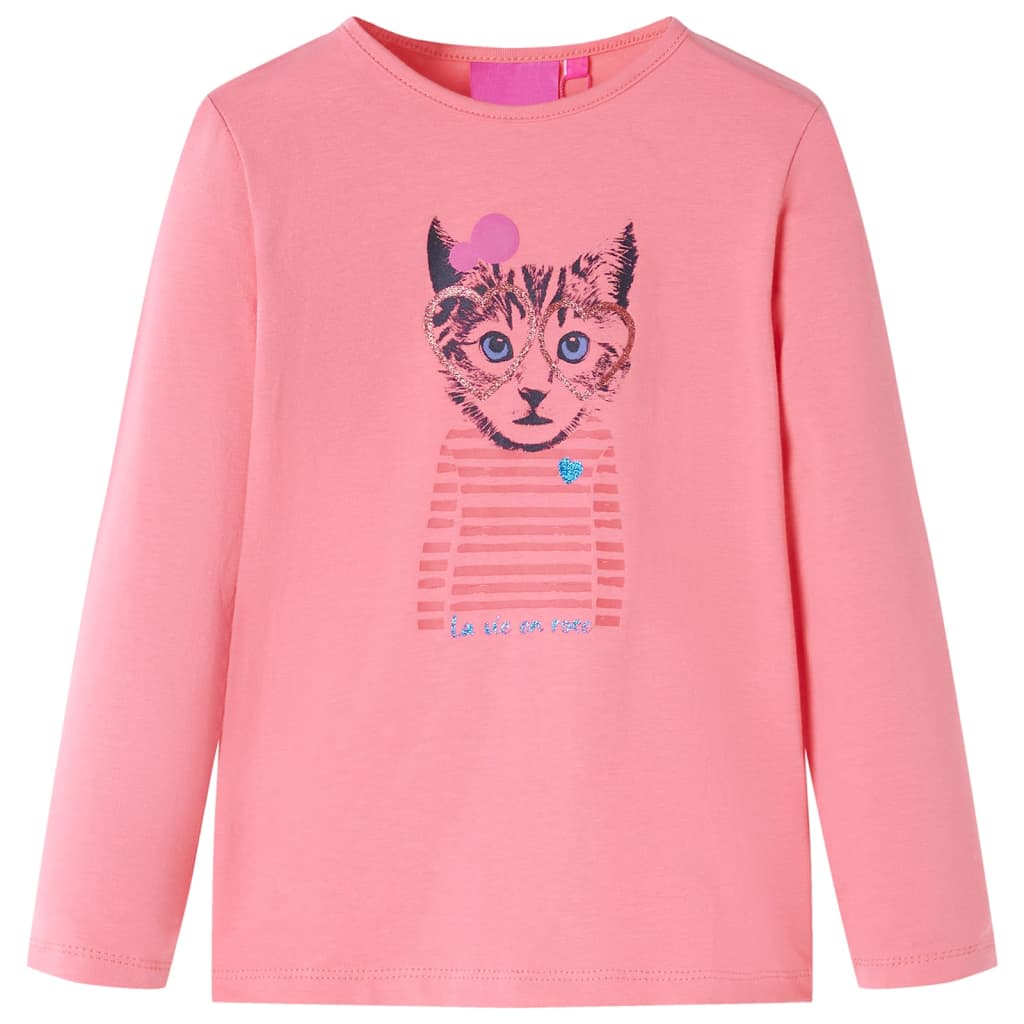 Tricou cu mâneci lungi pentru copii, roz, 128