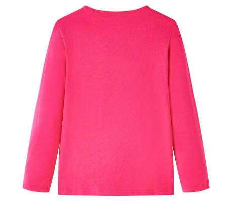 Kinder-Langarmshirt Knallrosa 140
