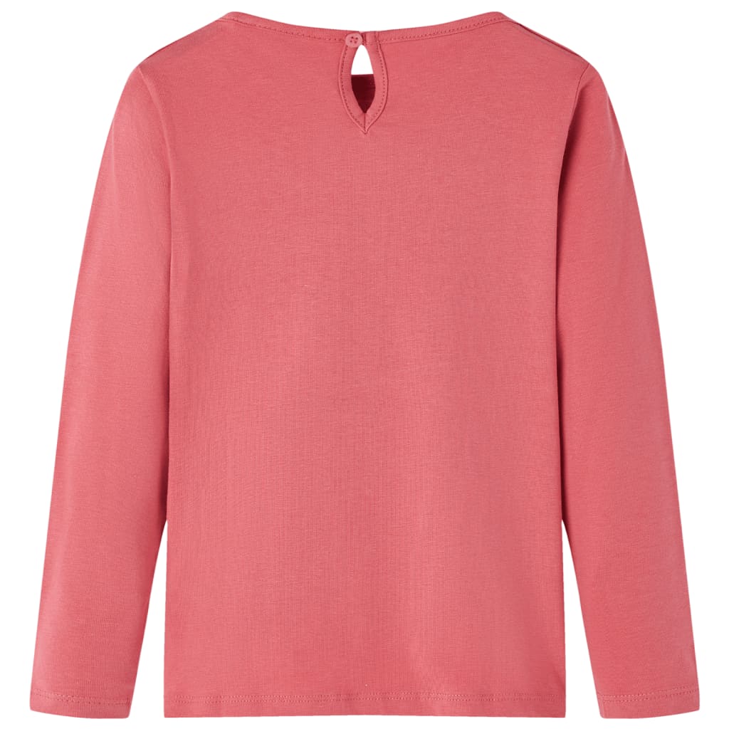 vidaXL Kindershirt met lange mouwen 92 oudroze afbeelding