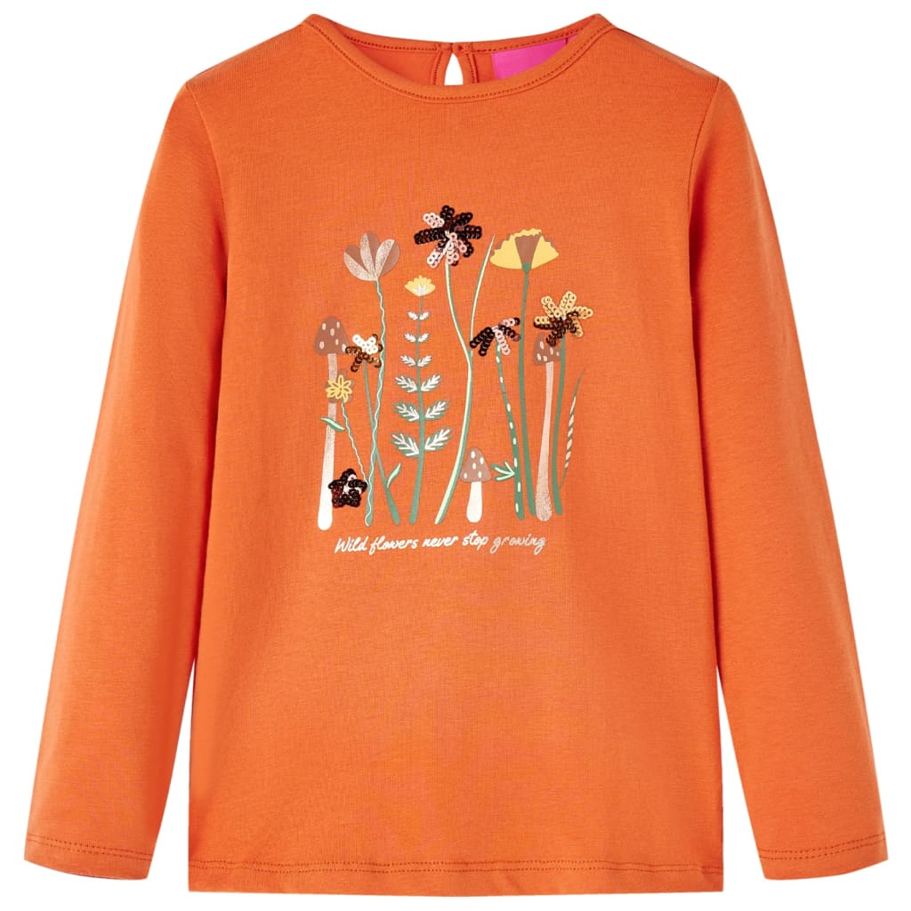 vidaXL Kinder-Langarmshirt Dunkelorange 104