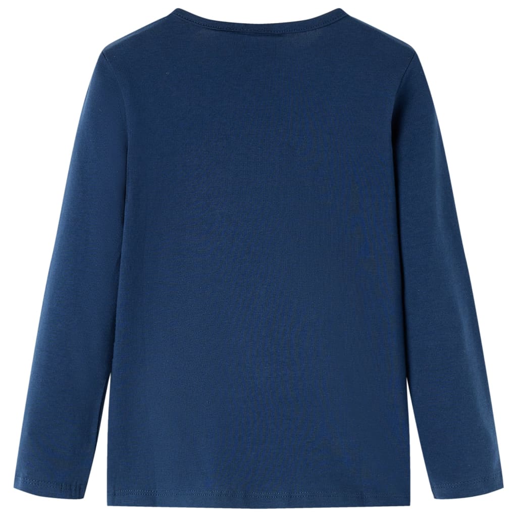 vidaXL Kindershirt met lange mouwen 104 marineblauw afbeelding