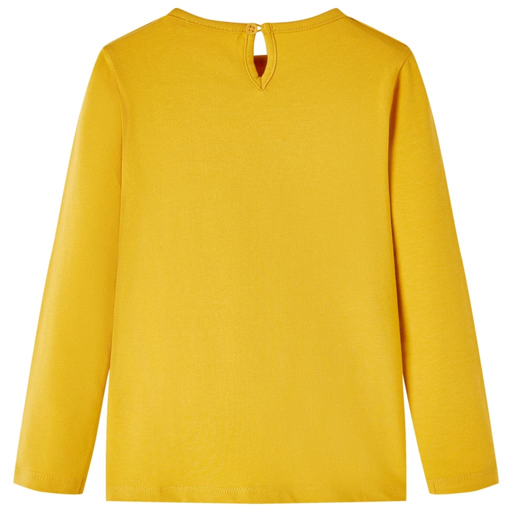 vidaXL Kindershirt met lange mouwen 116 donker okerkleurig afbeelding