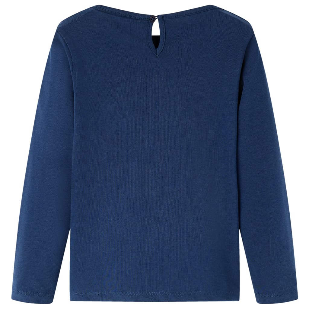 vidaXL Kindershirt met lange mouwen 92 marineblauw afbeelding