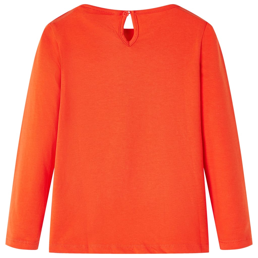 vidaXL Kindershirt met lange mouwen 92 donkeroranje afbeelding