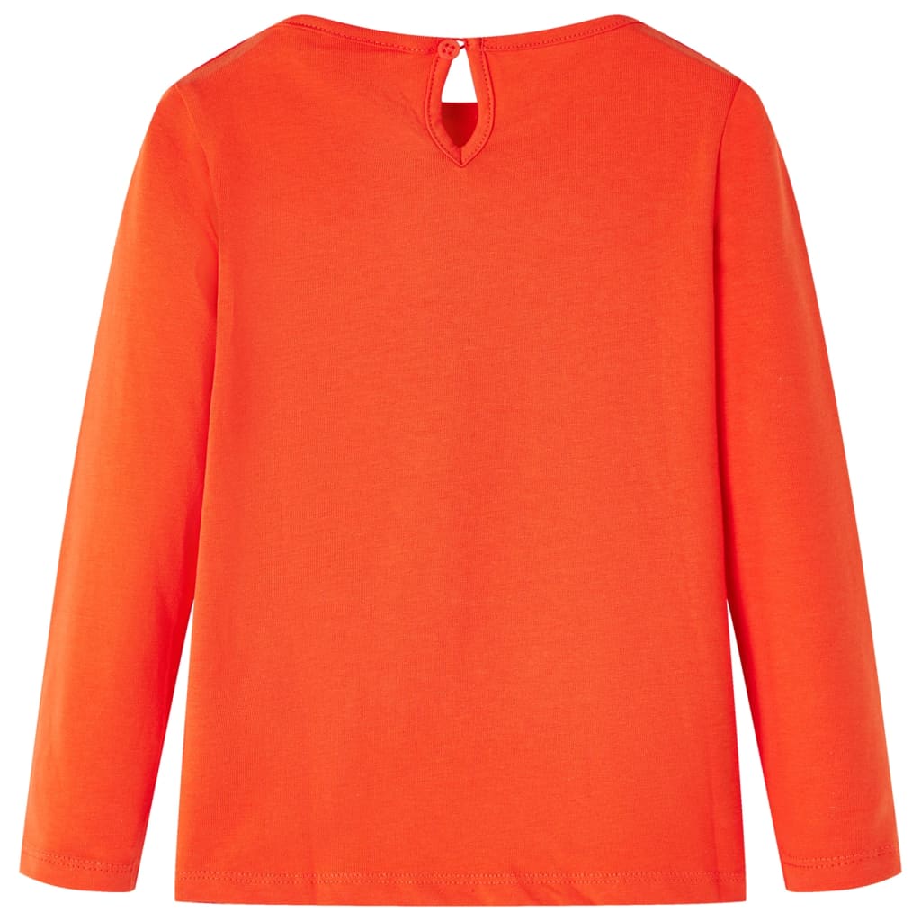 vidaXL Kindershirt met lange mouwen 104 donkeroranje afbeelding