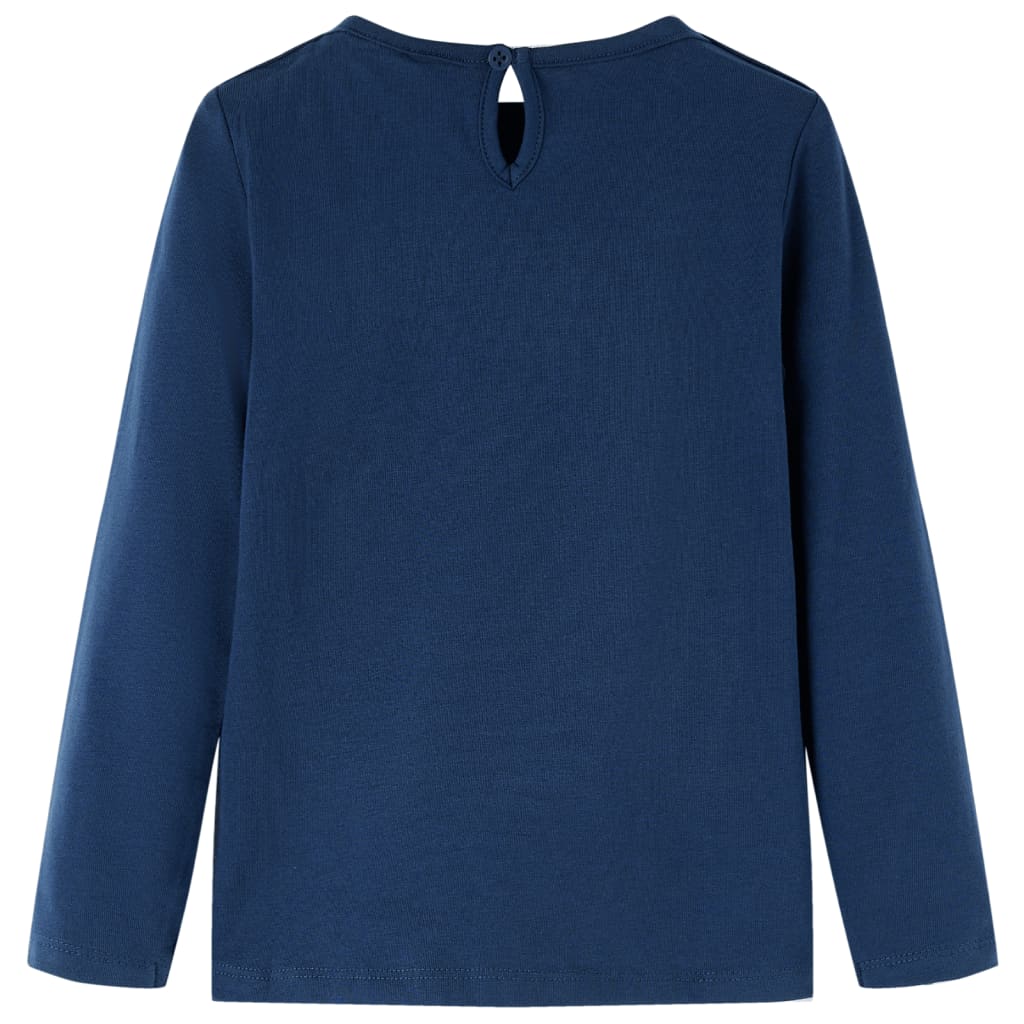 vidaXL Kindershirt met lange mouwen 104 marineblauw afbeelding