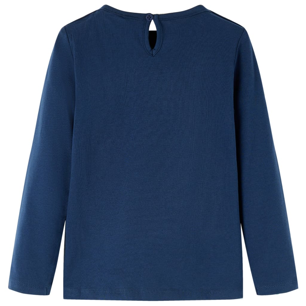 vidaXL Kindershirt met lange mouwen 128 marineblauw afbeelding