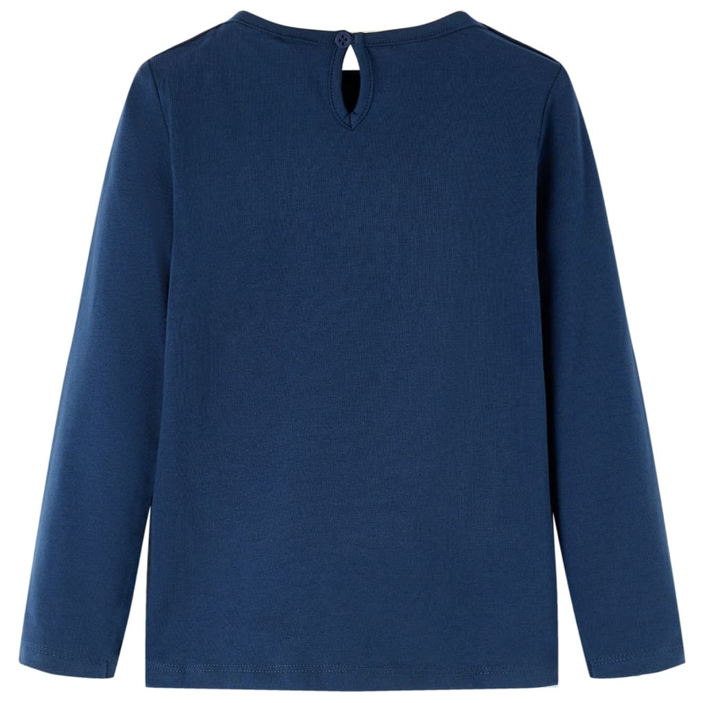 vidaXL Kindershirt met lange mouwen 140 marineblauw afbeelding