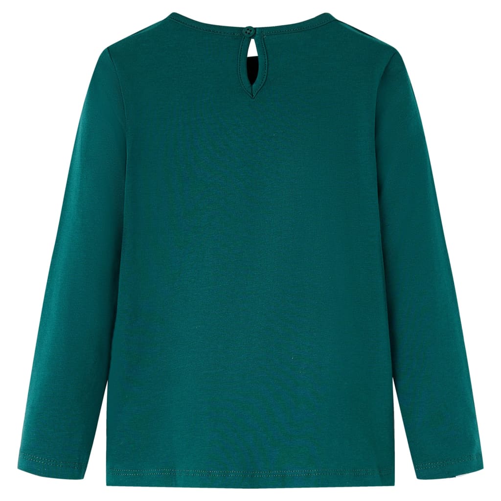vidaXL Kindershirt met lange mouwen 92 donkergroen afbeelding