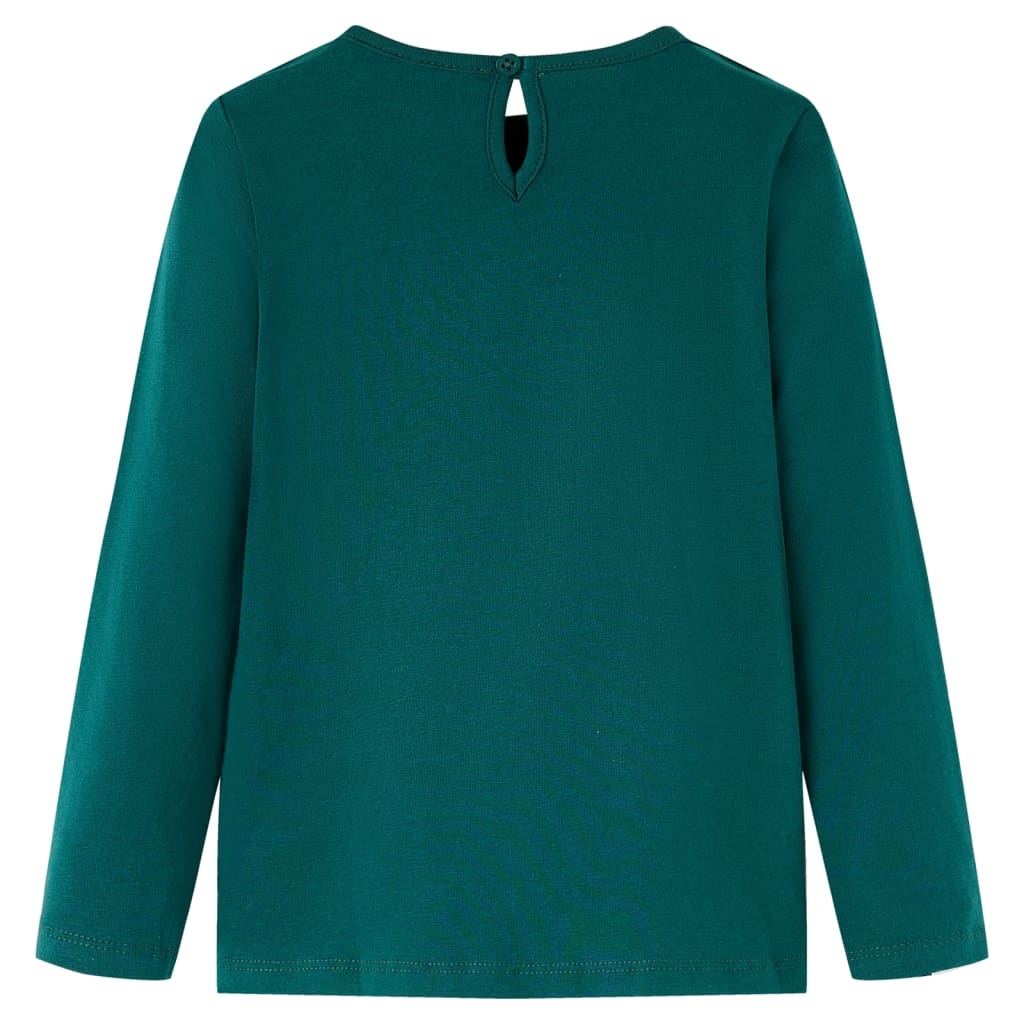 vidaXL Kindershirt met lange mouwen 128 donkergroen afbeelding