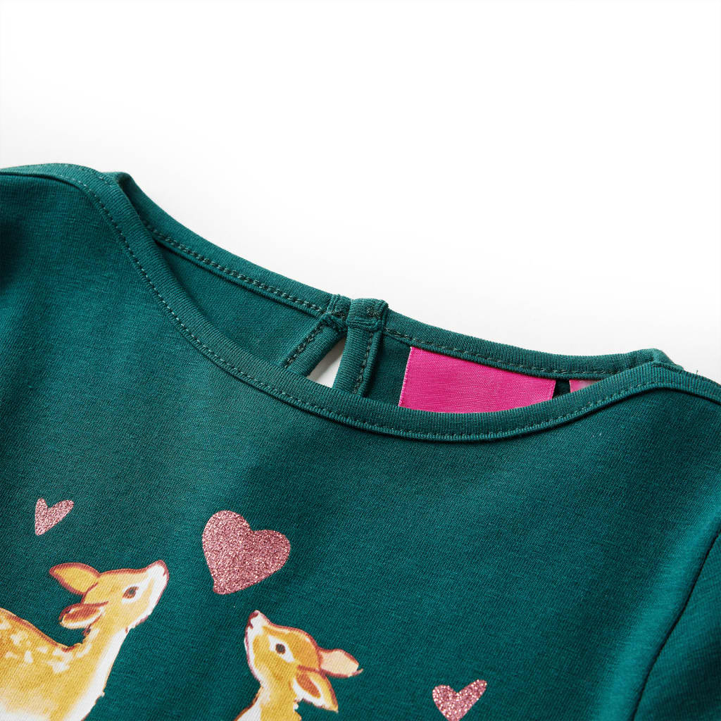 Thumbnail - vidaXL Kinder-Langarmshirt Dunkelgrün 128