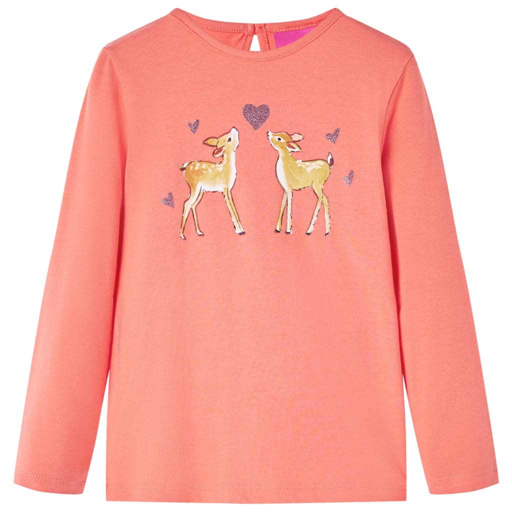 vidaXL Kinder-Langarmshirt Korallenrosa 104