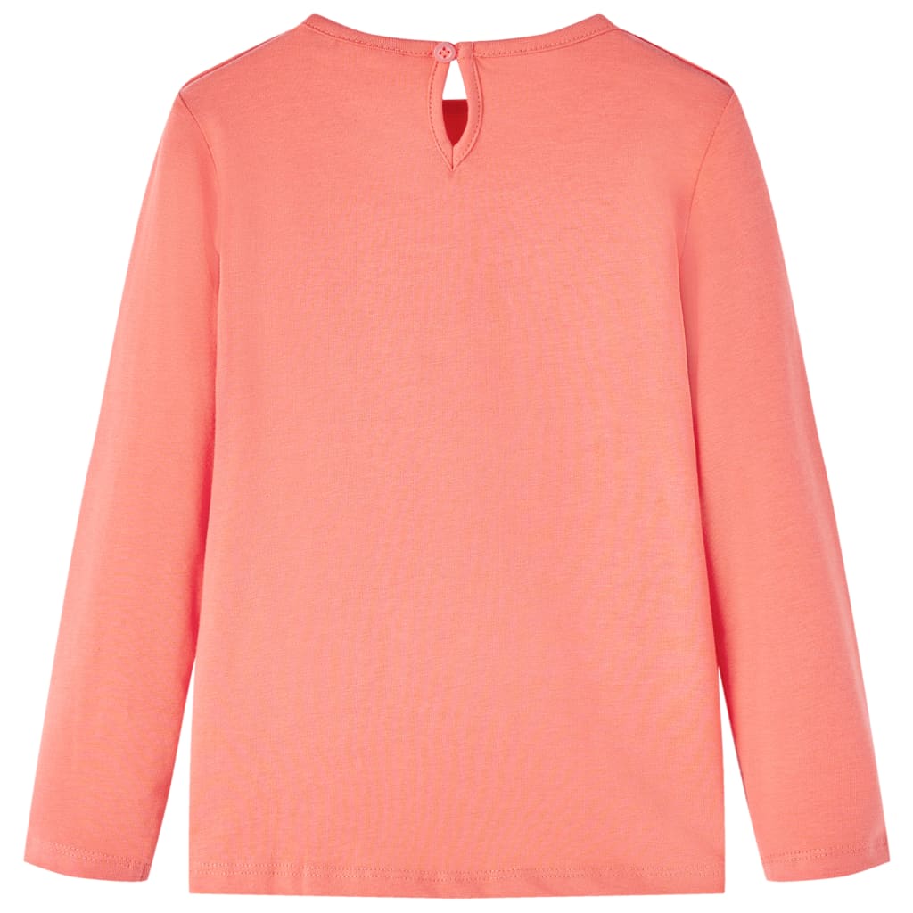 vidaXL Kindershirt met lange mouwen 116 koraalkleurig afbeelding