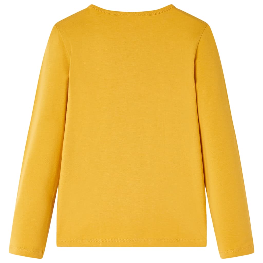 vidaXL Kindershirt met lange mouwen 104 donkerokerkleurig afbeelding