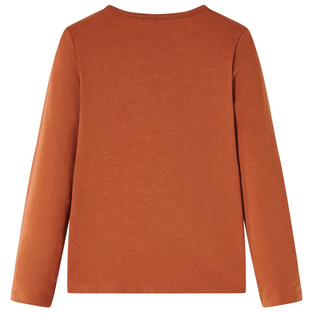 vidaXL Kindershirt met lange mouwen 116 cognackleurig afbeelding