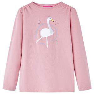 Otroška majica z dolgimi rokavi svetlo roza 104