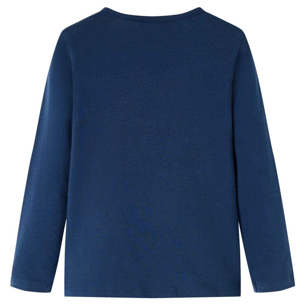 vidaXL Kindershirt met lange mouwen 92 marineblauw afbeelding