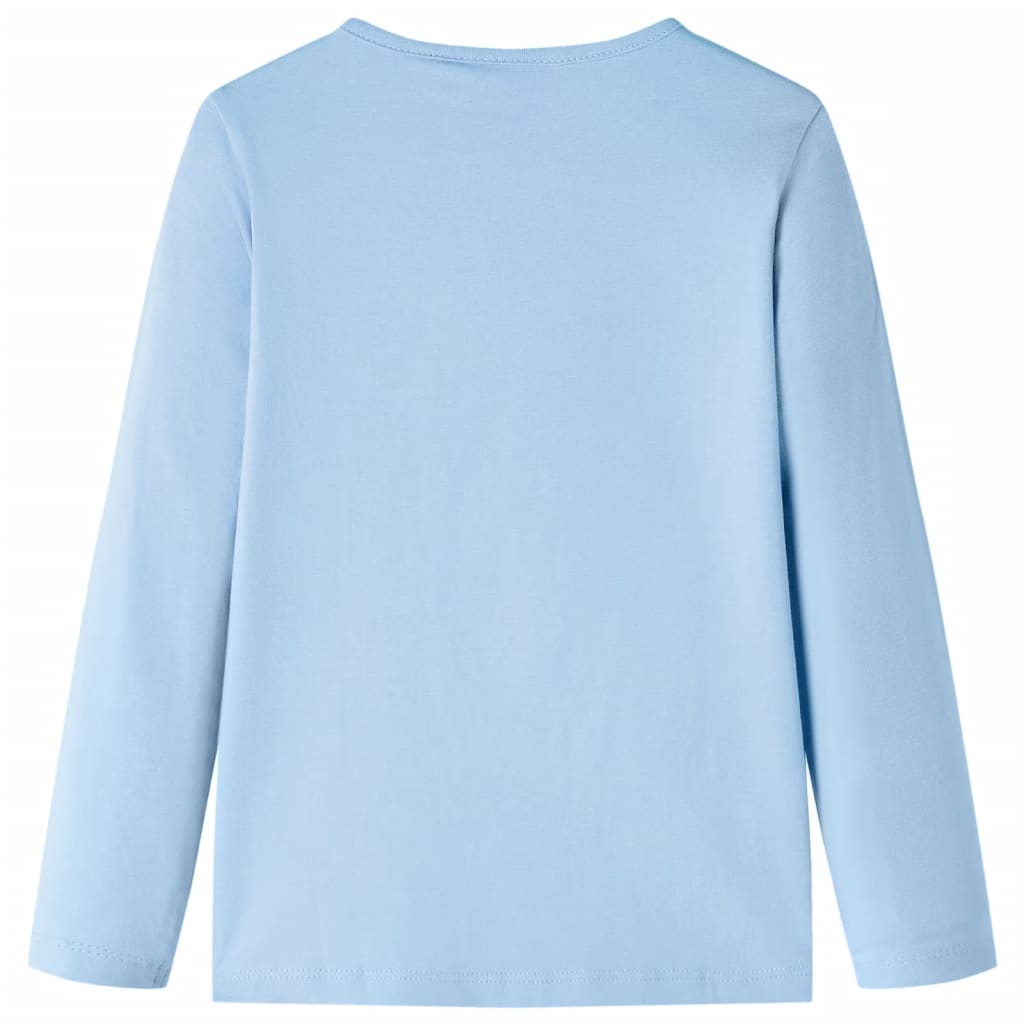 vidaXL Kindershirt met lange mouwen 92 lichtblauw afbeelding