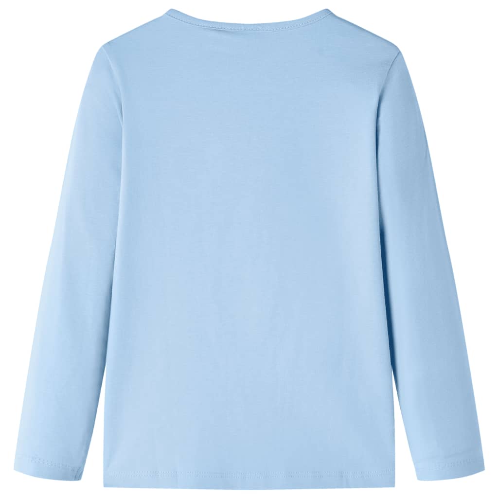 vidaXL Kindershirt met lange mouwen 140 lichtblauw afbeelding