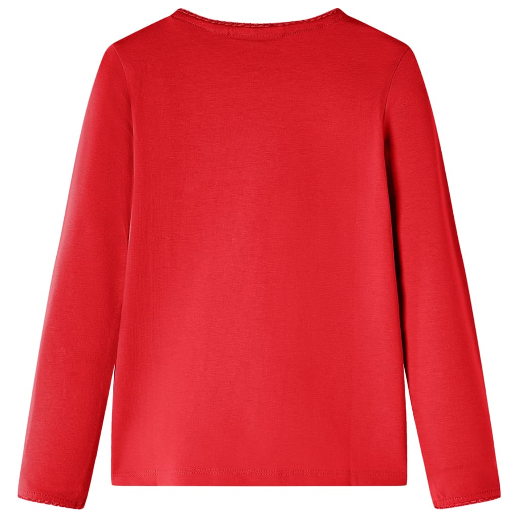 vidaXL Kindershirt met lange mouwen 128 rood afbeelding