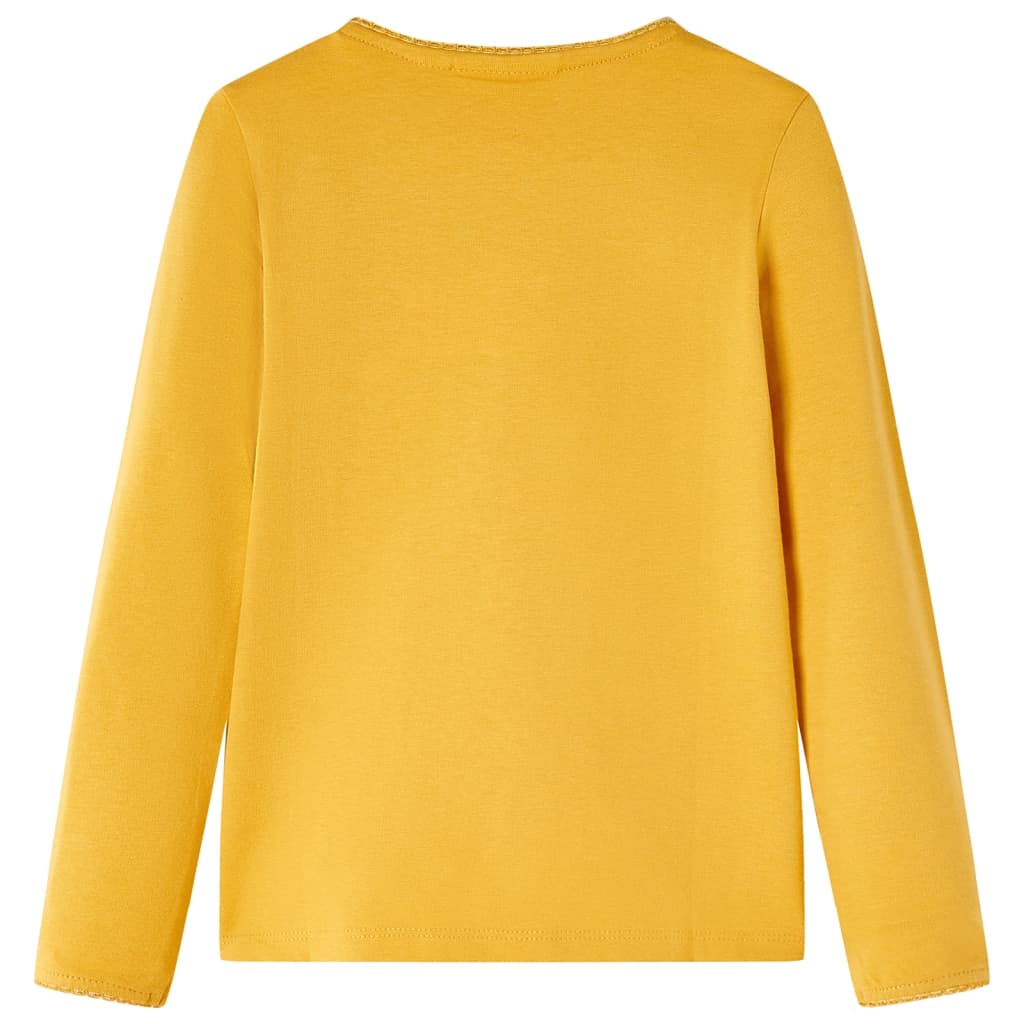 vidaXL Kindershirt met lange mouwen 104 donkerokerkleurig afbeelding