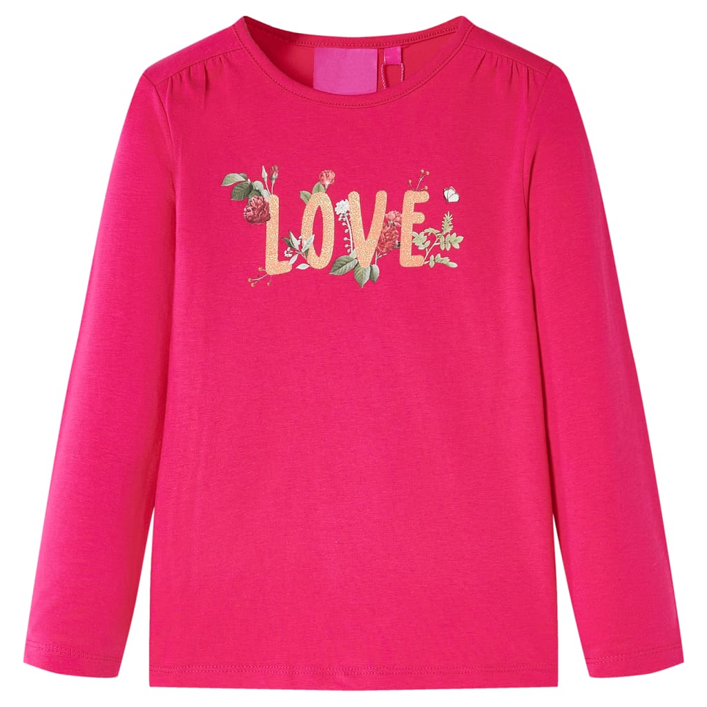 vidaXL Kinder-Langarmshirt Knallrosa 104