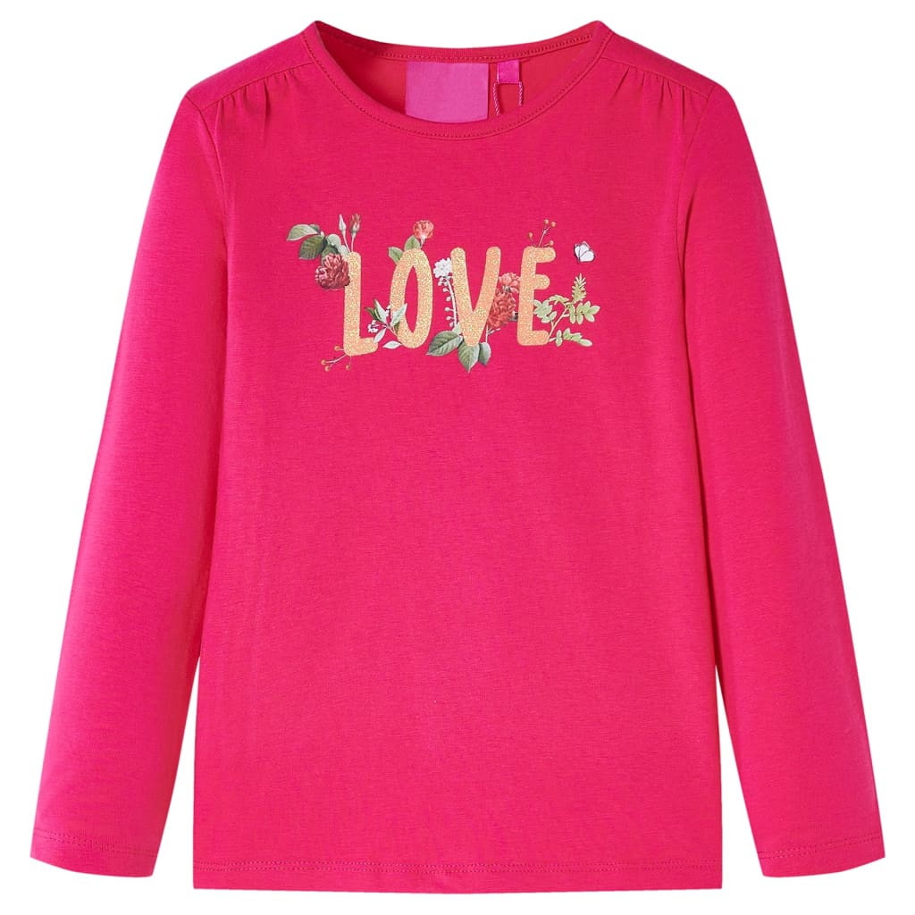 vidaXL Kinder-Langarmshirt Knallrosa 140