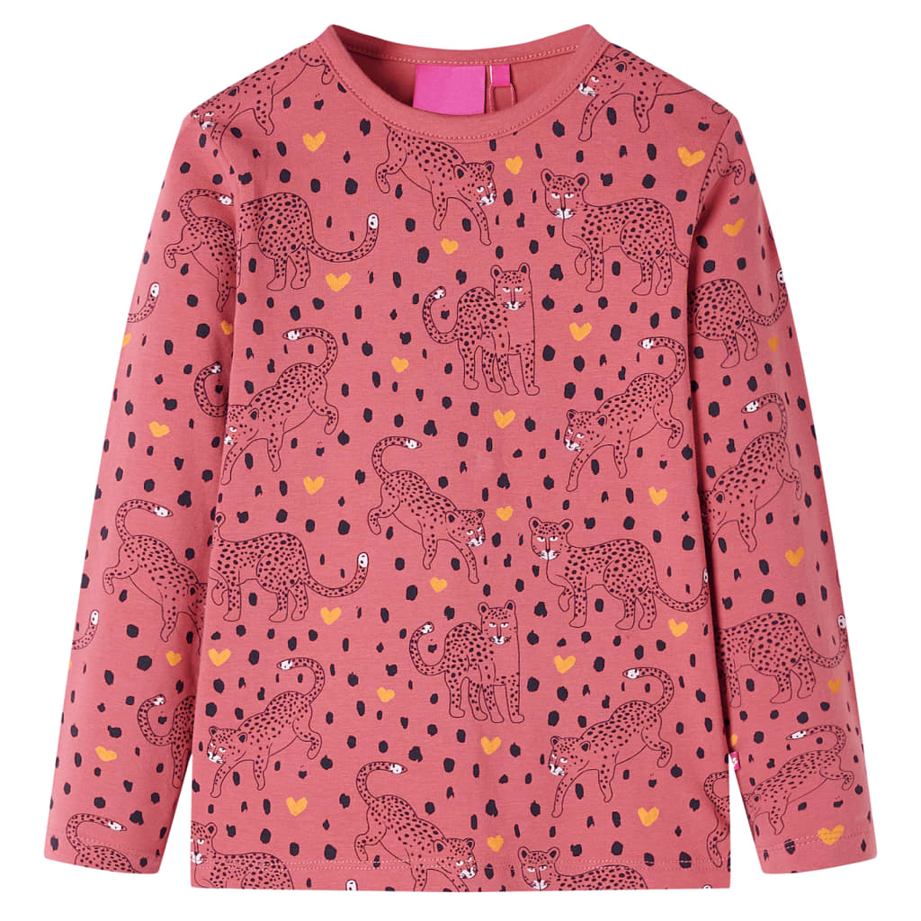 vidaXL Kinderpyjama met lange mouwen 116 oudroze afbeelding