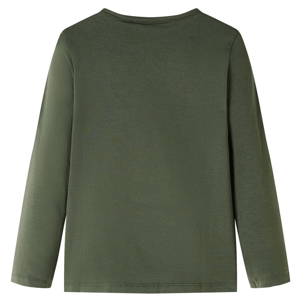 vidaXL Kindershirt met lange mouwen 92 kakikleurig afbeelding