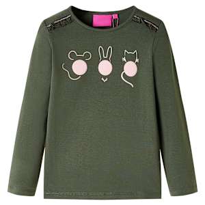 Pikkade varrukatega lastes&auml;rk, khaki, 104