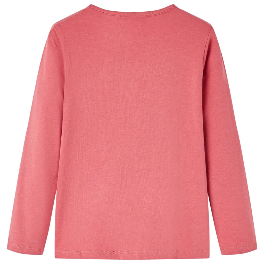 vidaXL Kindershirt met lange mouwen 104 oudroze afbeelding