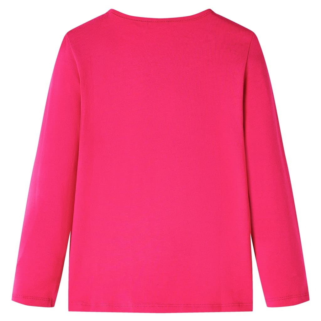 vidaXL Kindershirt met lange mouwen 128 felroze afbeelding