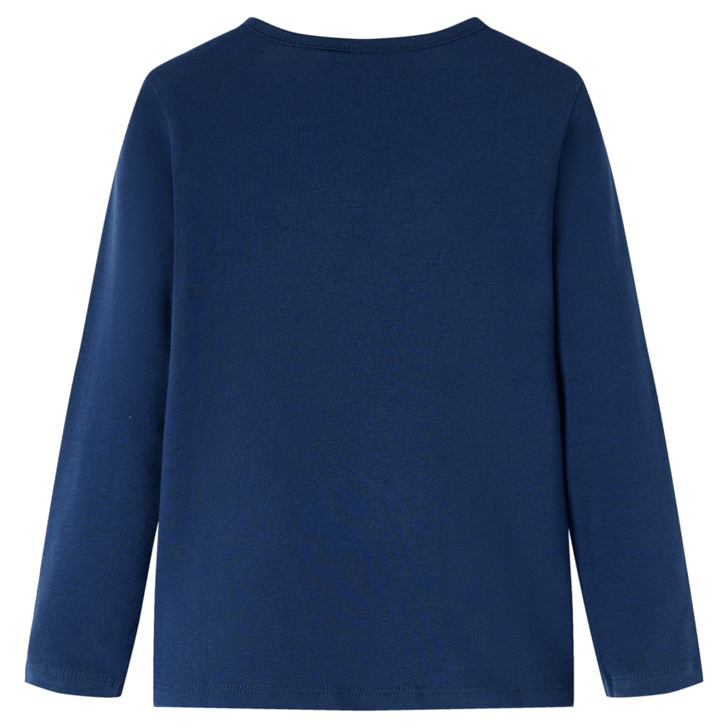 vidaXL Kindershirt met lange mouwen 92 marineblauw afbeelding