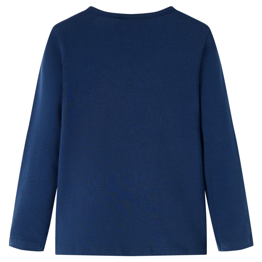 vidaXL Kindershirt met lange mouwen 116 marineblauw afbeelding