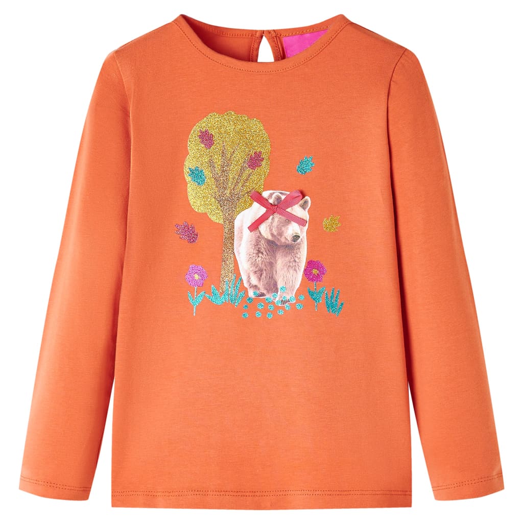 vidaXL Kinder-Langarmshirt Dunkelorange 128