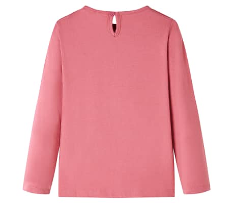 Dětsk&eacute; tričko s dlouh&yacute;m ruk&aacute;vem starorůžov&eacute; 92