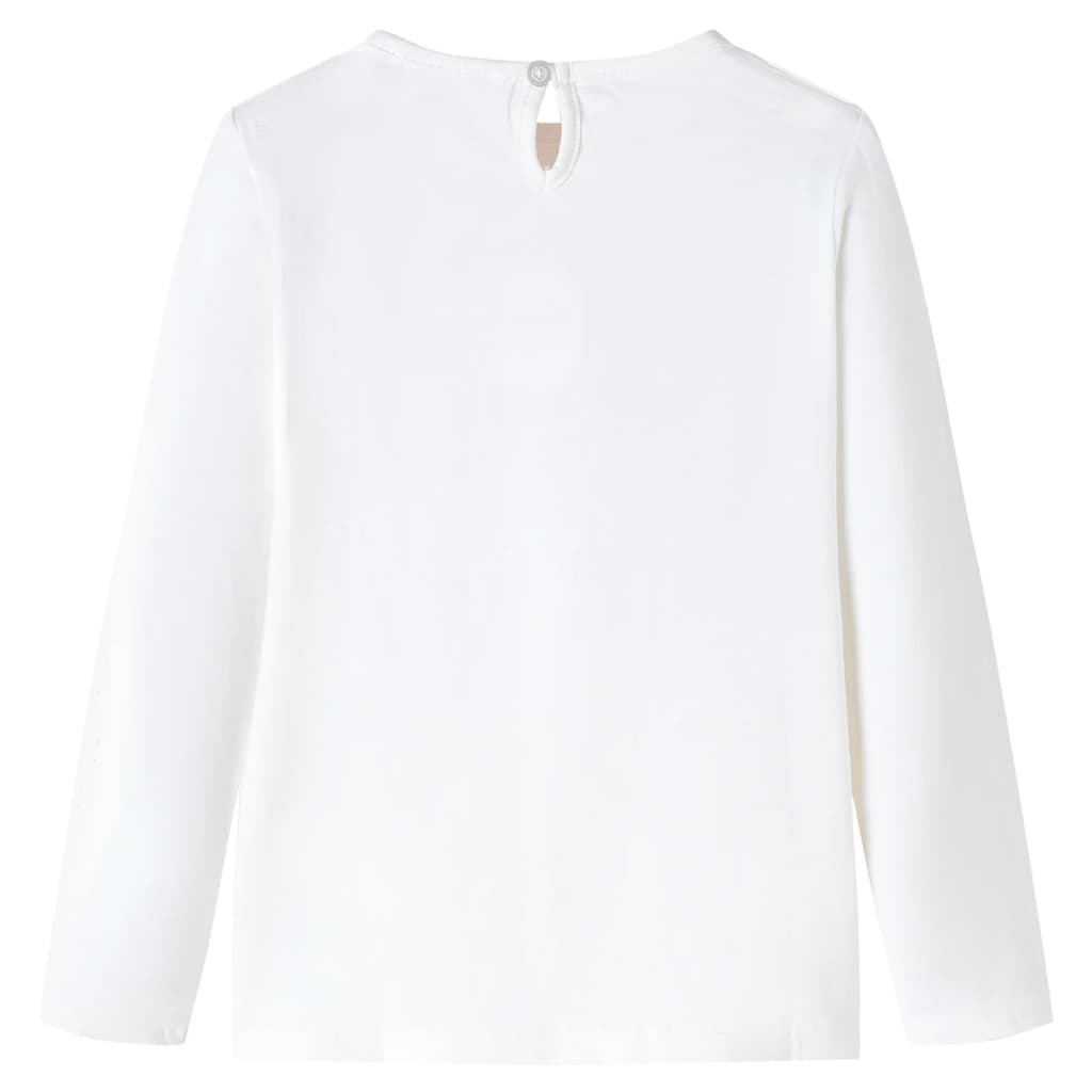 vidaXL Kindershirt met lange mouwen 104 ecru afbeelding