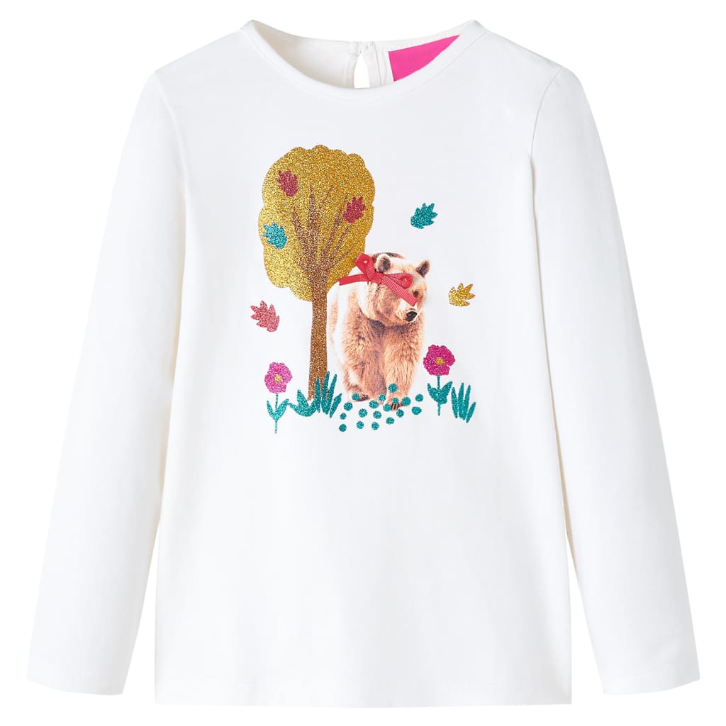 vidaXL Kinder-Langarmshirt Ecru 116