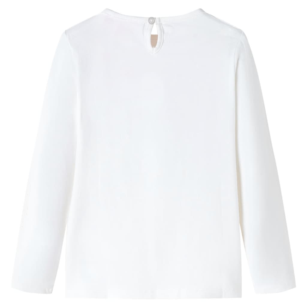 vidaXL Kindershirt met lange mouwen 116 ecru afbeelding