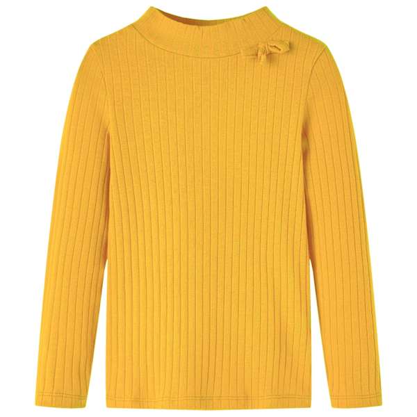 vidaXL Pikkade varrukatega lastes&auml;rk, soonikkoes, tume ooker, 92