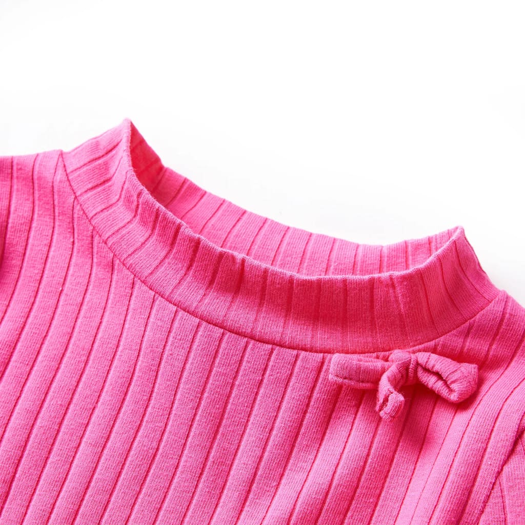 Thumbnail - vidaXL Kinder-Langarmshirt Rippstrick Knallrosa 140