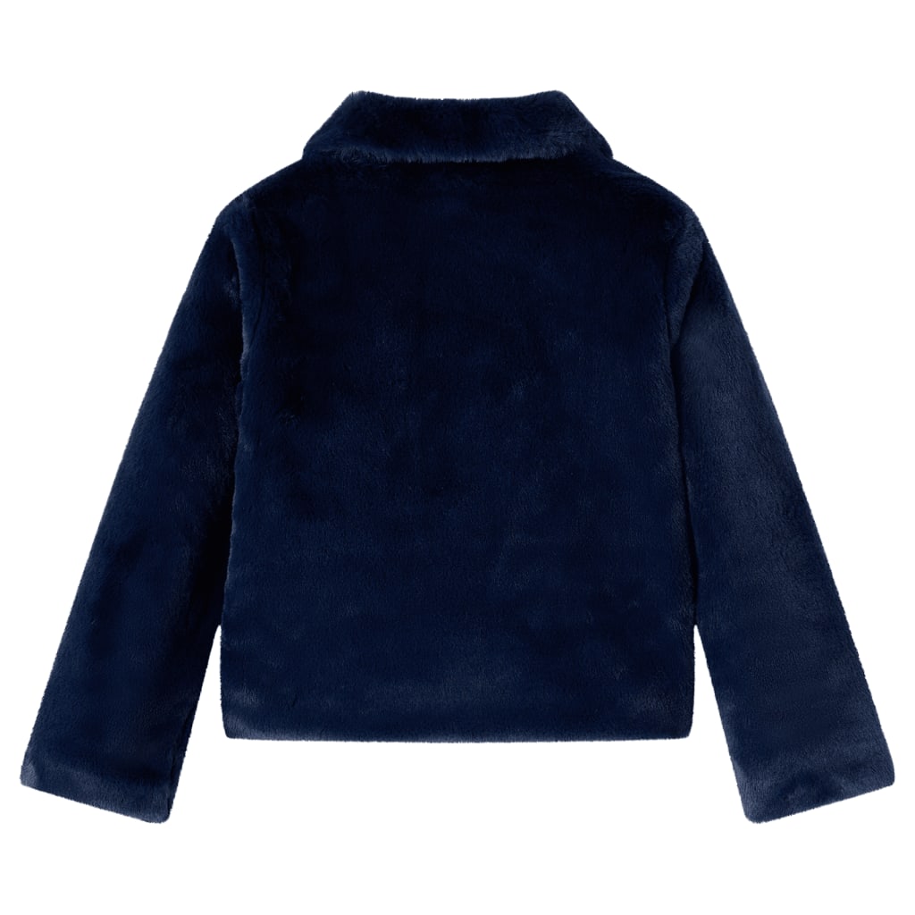 vidaXL Kinderjas 140 kunstvacht marineblauw afbeelding