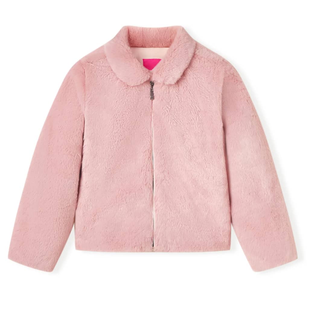Palton pentru copii din blană artificială, roz, 128