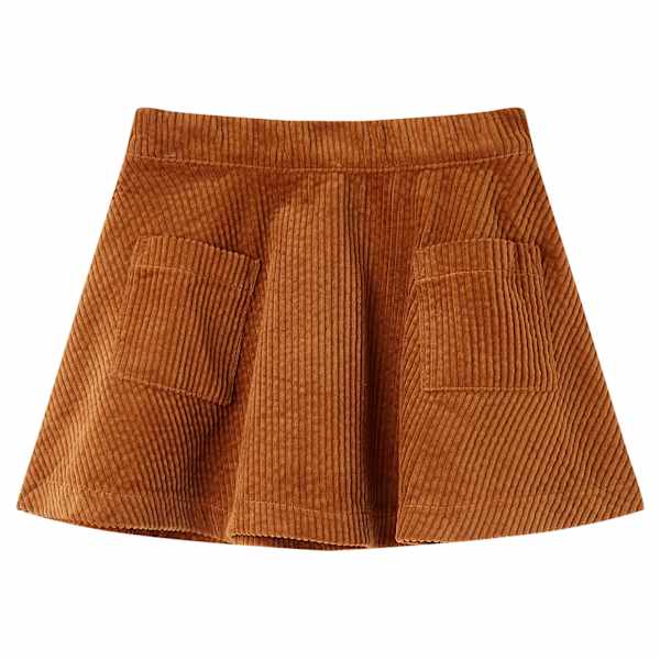 Taskutega laste seelik, velvet, konjakipruun, 116