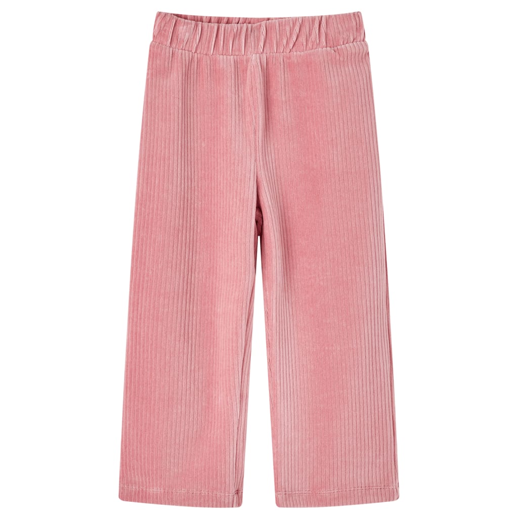 Pantalons pour enfants velours côtelé rose clair 140