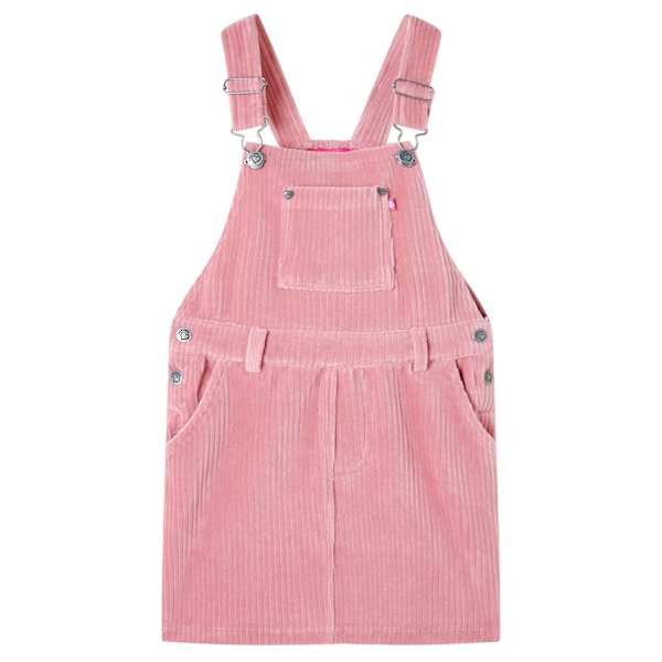 vidaXL Laste traksidega kleit, velvet, heleroosa, 92