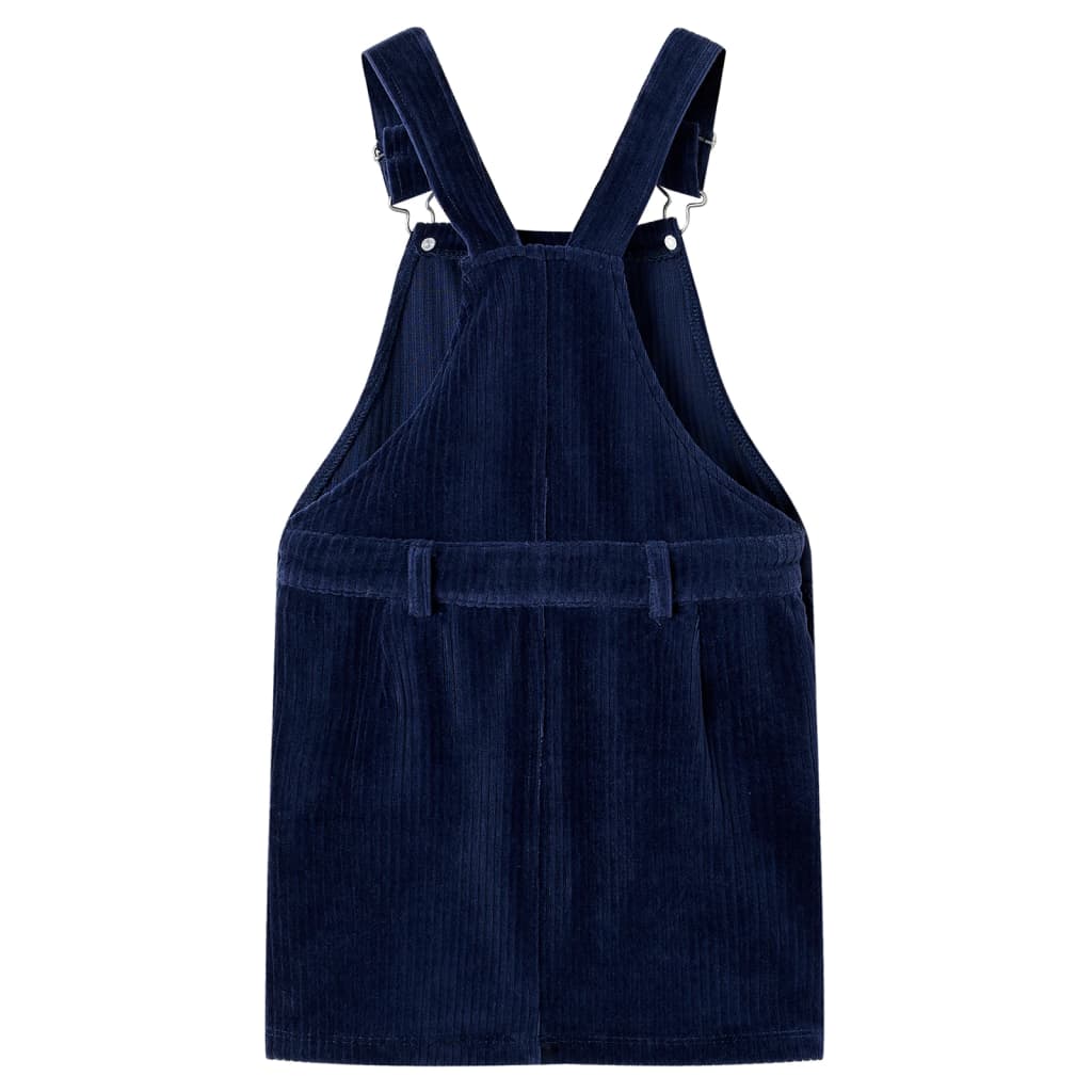 vidaXL Kindertuinjurk 92 ribfluweel marineblauw afbeelding